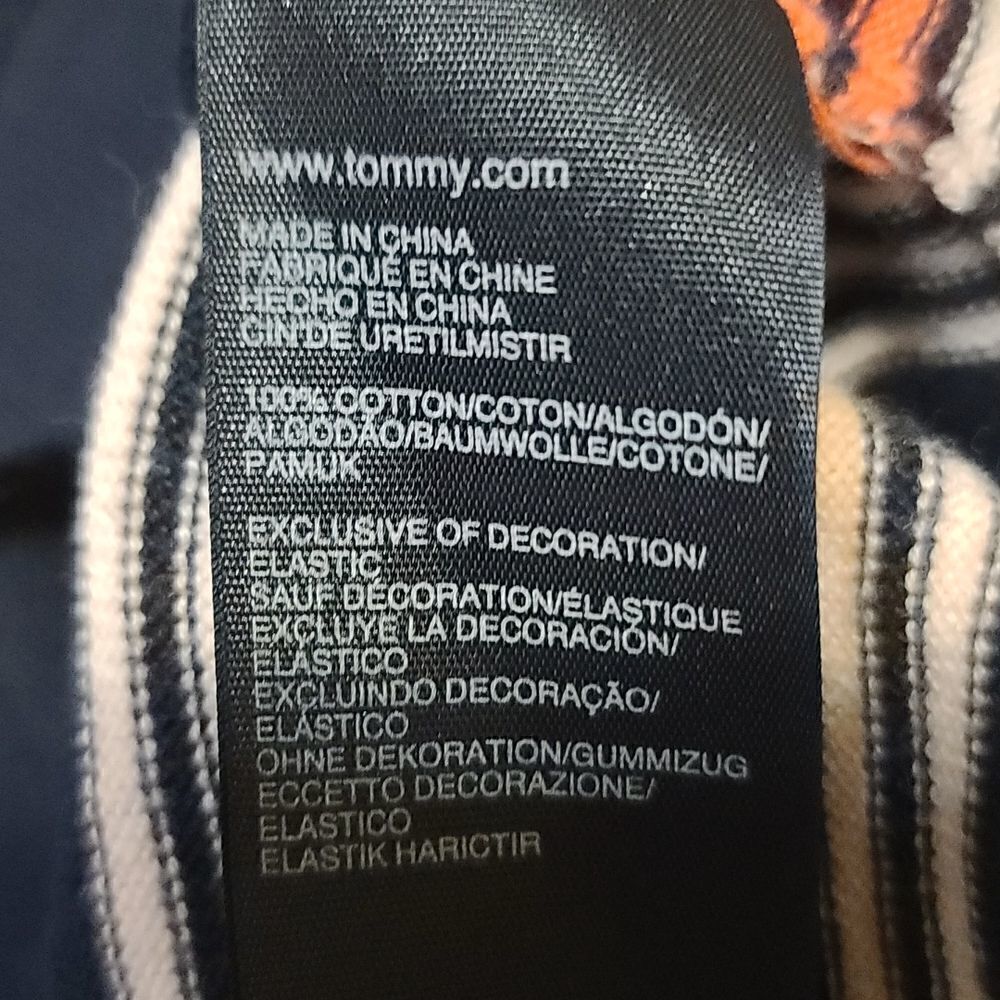 Tommy Hilfiger Navy Pink Striped Clasdic Cotton Sweater Size Small - Picture 4 of 5